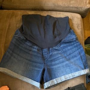 Maternity jean shorts